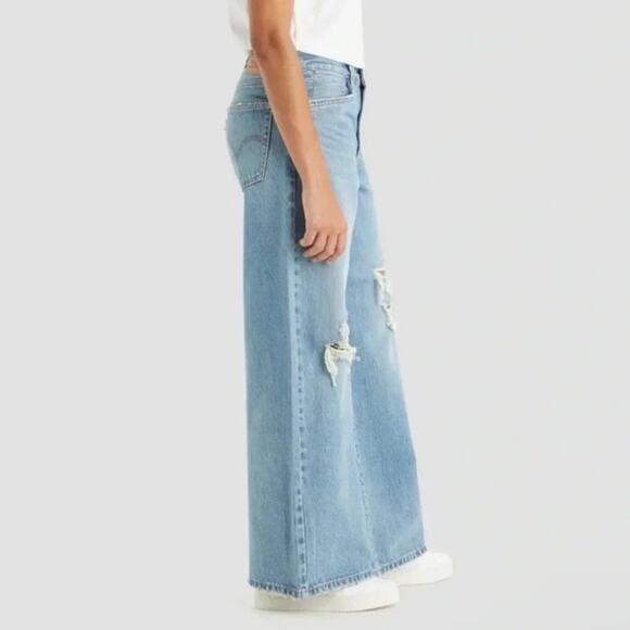 NWT Levi's '94 Baggy Wide Leg Distressed Mid Rise Loose Women’s Jeans size 30 - Picture 2 of 12